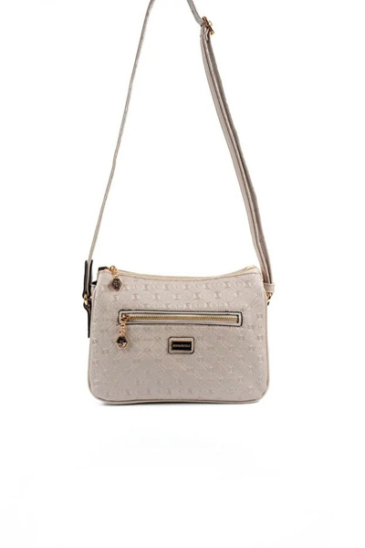 Silver Polo Beige - S.Bej Logo Damen-Umhängetasche SP818