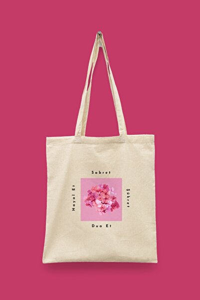Bi Dünya Haber Sabret Islamic Series Tote Bag Printed Cloth Bag
