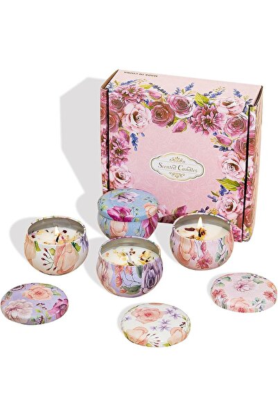 L&Wen Scented Candles Gift Set for Women, 4 Pack Aromatherapy Candles with Es...