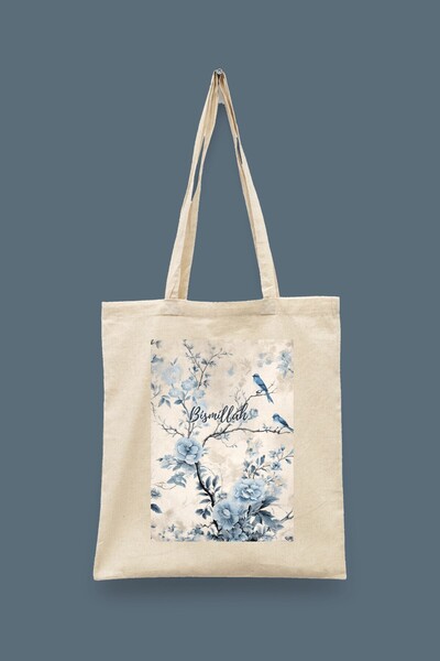 Bi Dünya Haber Infinity Branches Mini Notebook (Blue) Islamic Series Tote Bag...