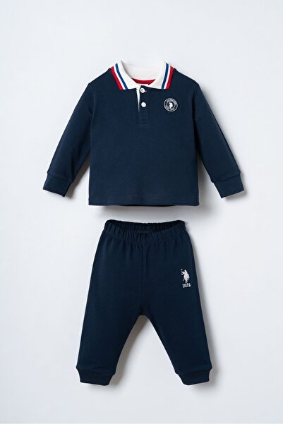 U.S. Polo Assn. Baby Boy Water Green Long Sleeve Pajama Set Usb3197-C-V2