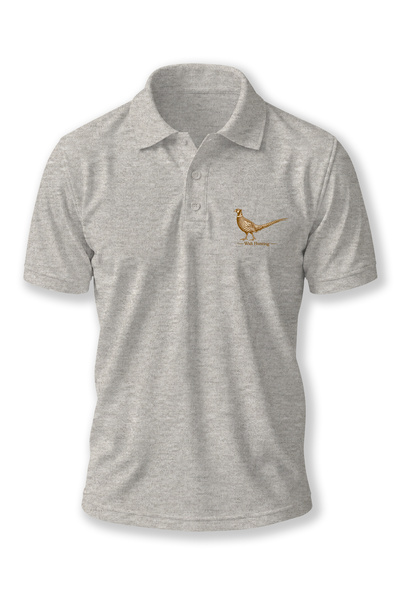 WİDİ Tricou cu guler polo, minimalist, cu imprimeu natural cu pui de fazan, c...