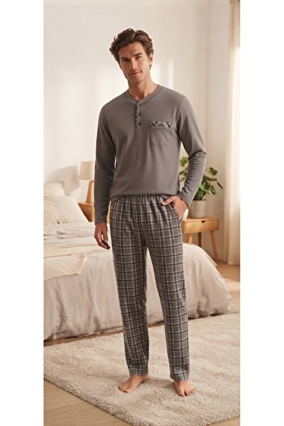 Erse Men's Gray Thermal Pajama Set