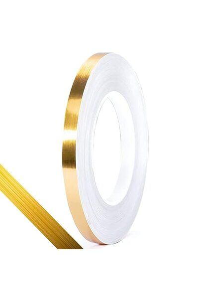 EXCEFORE Gold Tone Metalized Graphic Art Tape 1cm*50m for Detailing Accent Wa...
