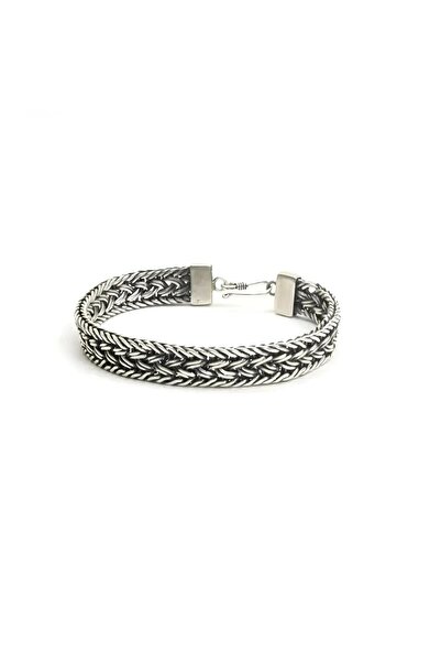 BlackCraft Hand Knitted Parrot Locked Silver Men's Bracelet
