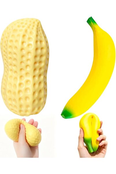 TERRIFI Peanut Squishy, Banana Squishy, Peanut Banana Squishy Slow Rising Str...