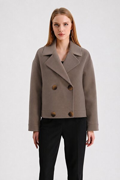 Leather Club Dark Beige Cashmere Jacket