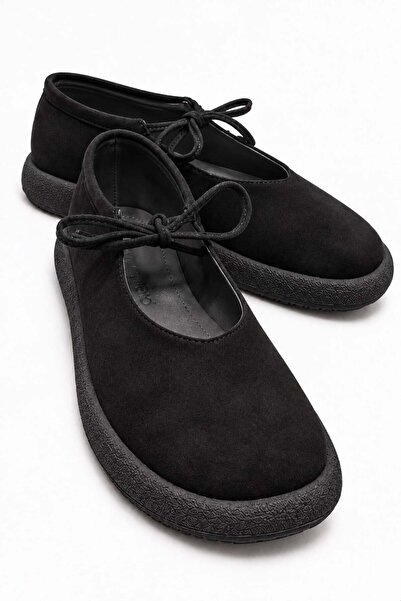 CCWAY AYAKKABI Γυναικείο Μονόδετο Απλό Loafer ΜΑΥΡΟ NUBUCK
