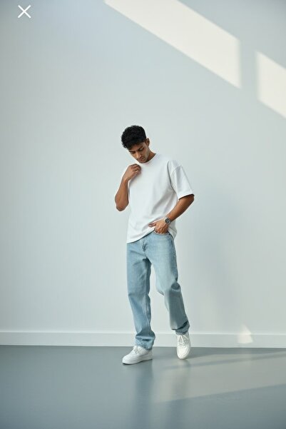 oraystore Men's Baggy Fit Denim Trousers Relaxed Cut Casual Use Pants