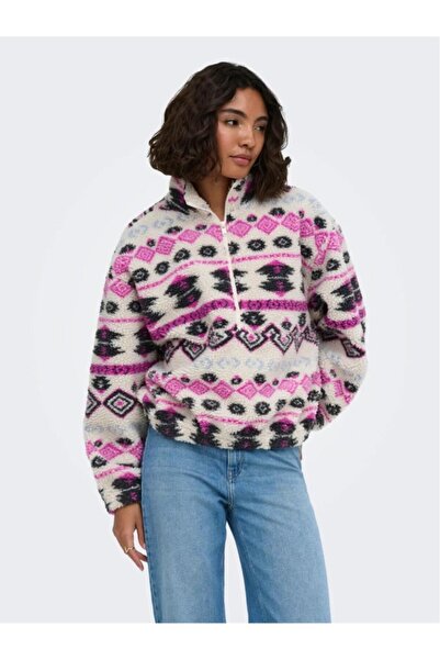 ONLY 15267415-Onljanne Life Aztec Teddy Women's Sports Sweatshirt