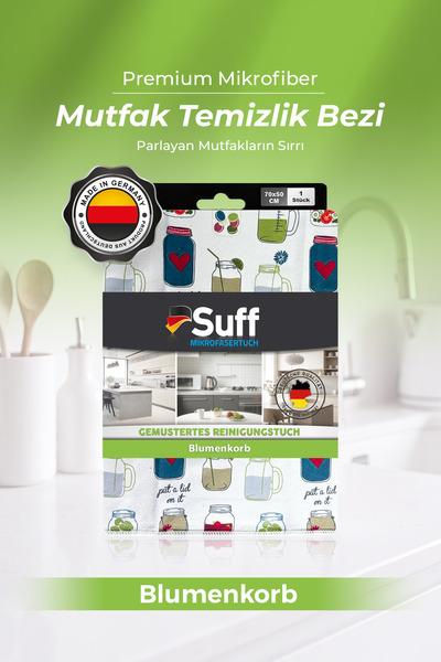 Suff Blumenkorb Mikrofiber Mutfak Temizlik Bezi Büyük Boy Dekoratif Bulaşık K...