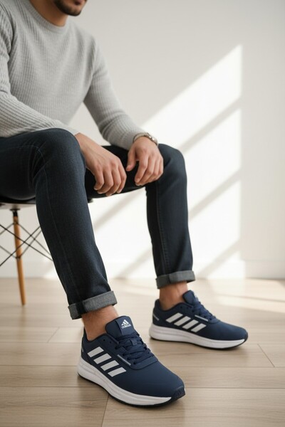 enoch Three Stripes Mesh Textured Men's Sports Shoes