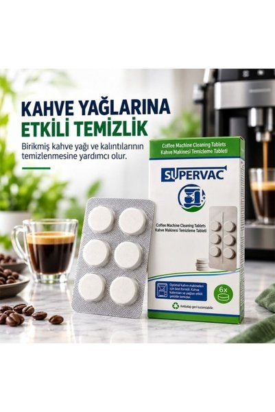 Supervac Siemens Kahve ve Espresso Makineleri ile Uyumlu Temizleyici Yağ Çözücü Tablet