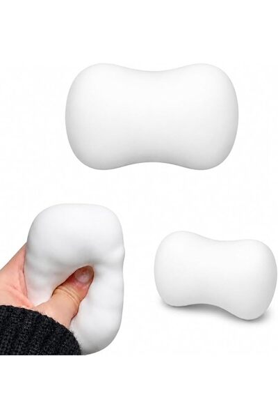 TERRIFI Soap Squishy Stress Ball, White Bead-Filled Non-Rebound ToyCrunchy Te...