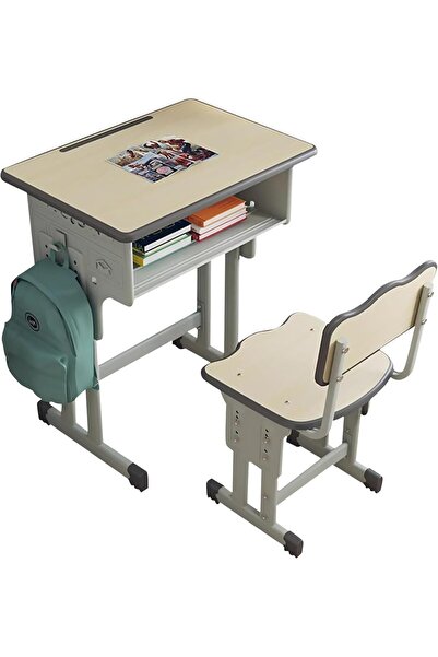 ACTEN Adjustable Height Kids Desk and Chair Set, Ergonomic Study Table with S...