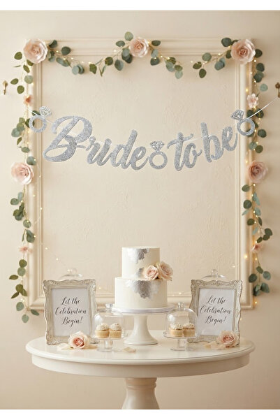 BALON DİYARI Bride To Be Gümüş Duvar Süsü – Bekarlığa Veda Partisi Süsleme De...