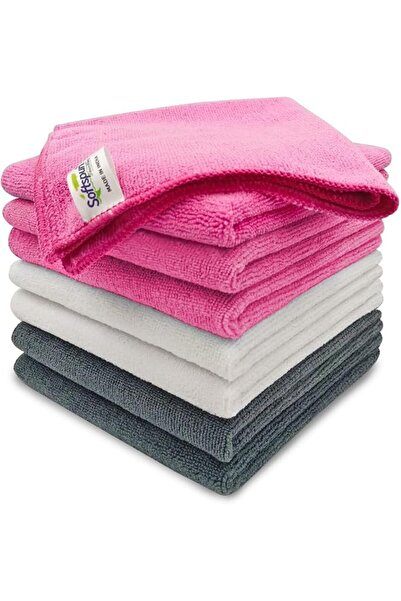 SOFTSPUN Microfiber Cloth 8 pcs 40x40 cms 280 GSM Multicolour! Thick Lint & S...