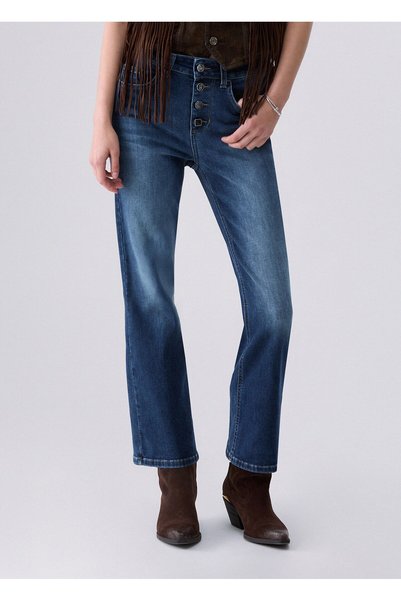 liu.jo Liu Jo Taşlı Düğmeli Bootcut Jean