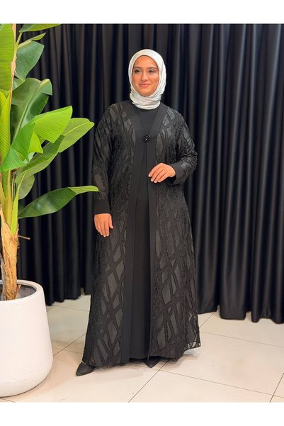 Butik büyük beden Jakarlı İkili Elbise