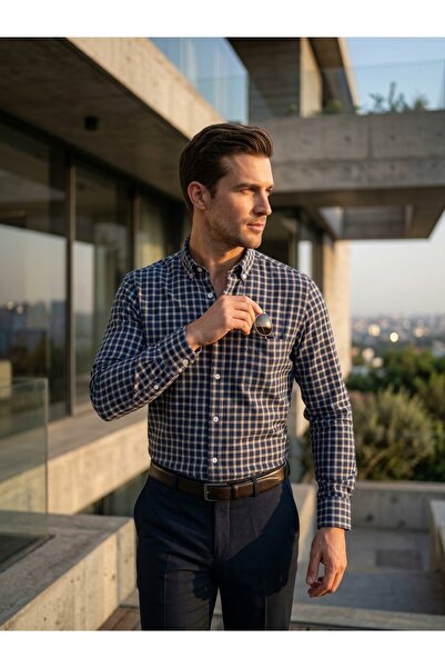 SÜVARİ Loose Fit Plaid Patterned Long Sleeve Beige Shirt with Pockets