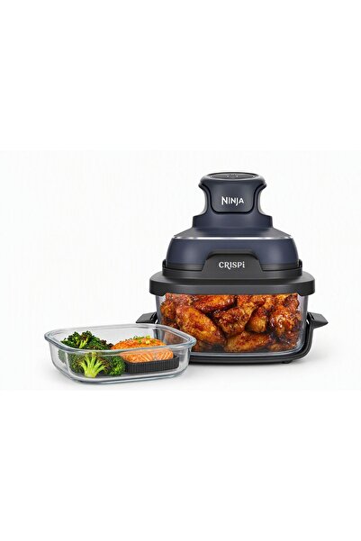 NINJA Crispi FN101EUGY, Friteuză cu aer din sticlă 4-în-1, 3,8 L, 1700 W, Alb...