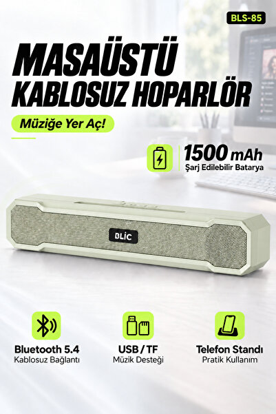 Blic BLS-85 Bluetooth 5.4 Masaüstü Soundbar Hoparlör Beyaz, Telefon Standlı, ...