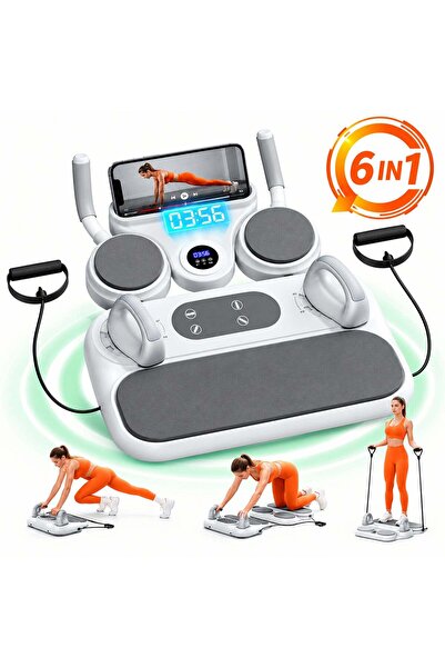 Timebox 6-in-1 Fitness Board with Timer and Straps, Pilates Workout, Push-ups...