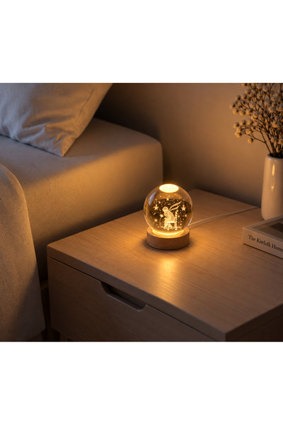 Prime Feel Küçük Prens 3D Kristal Küre Renk Değiştiren LED Gece Lambası Dekor...