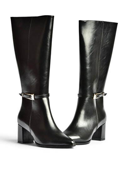 Fox Shoes Z480053060 Black Rustic Thick Heeled Classic Women's Boots