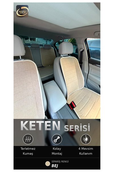 mısırlı grup Togg T10X (2023-2026) Ön ve Arka Koltuk Terletmez Dolgulu Keten ...