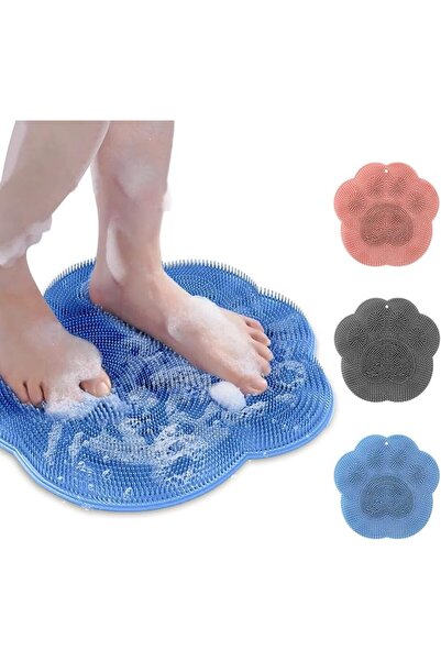 KASTWAVE Shower Foot Scrubber Mat with Non-Slip Suction Cups, Silicone Foot &...