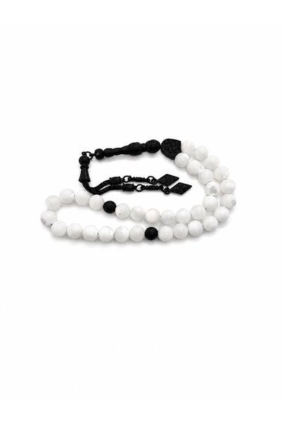 Çarşılı Takı Atölyesi Round Stone Black Imamiya Prayer Beads