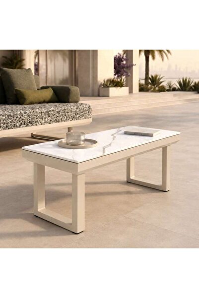 PAN HOME MAJESTIC OASIS OUTDOOR COFFEE TABLE - LIGHT SAND