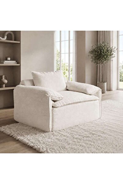 PAN HOME FERNAND 1 SEATER SOFA COMPRESSED - OFF WHITE
