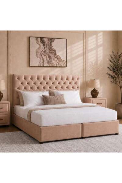 PAN HOME THALASSA SUPER KING BED 200X200 CM - GOLD