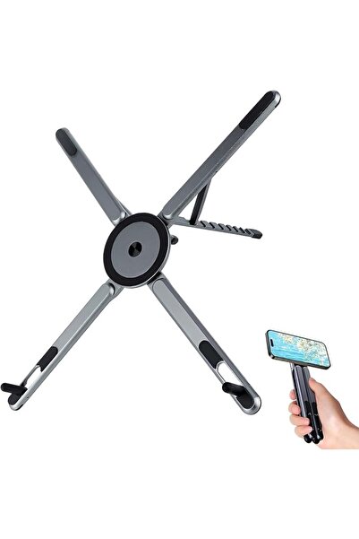GENERAL 8-Angle Adjustable Foldable Plastic Laptop Stand with Magnetic Mount