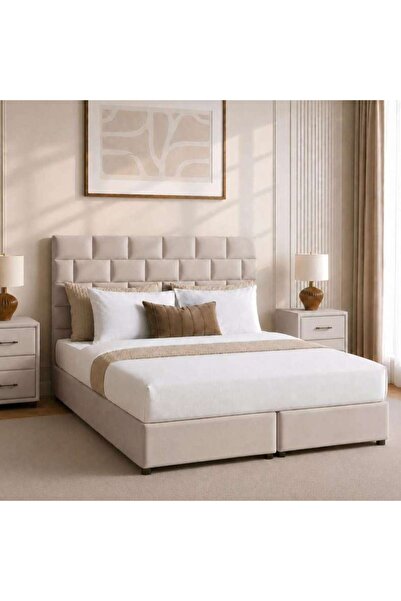 PAN HOME AETHER KING BED 180X200 CM - BEIGE