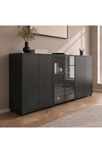 PAN HOME HALPERT OFFICE CABINET MEDIUM - BLACK