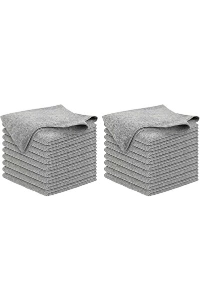 Yelajoy 20 PCS Cleaning Cloths,Grey Ultra Absorbent Reusable Towels