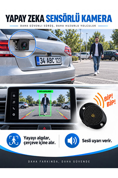 Navigold Yapay Zekâ Park Sensörlü Android Uyumlu Universal Geri Görüş Kamerası – Tüm Araçlarla Uyumlu