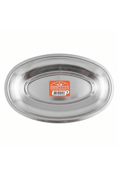 Emrullah Rostfrei Stainless Steel Flat Kebab Plate No:1 Small Size 17,90X10,8...
