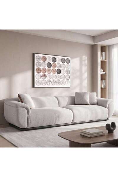 PAN HOME FULHAM 4 SEATER SOFA - BEIGE