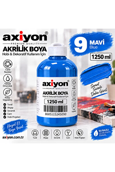 art Akrilik Boya 1250 ml Mavi – Su Bazlı Hobi ve Dekoratif Boya