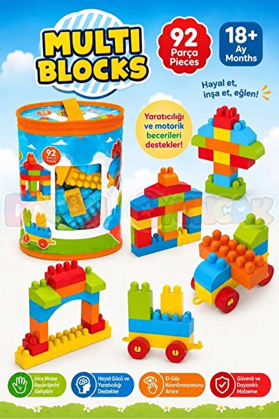 SUDESA OYUNCAK 92 Pieces Multi Blocks Large Blocks Building Toy Educational S...