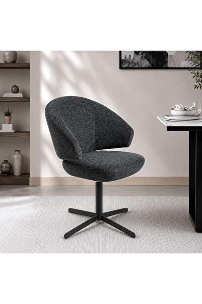 PAN HOME COVORNO DINING CHAIR WITH SWIVEL - NAVY BLUE