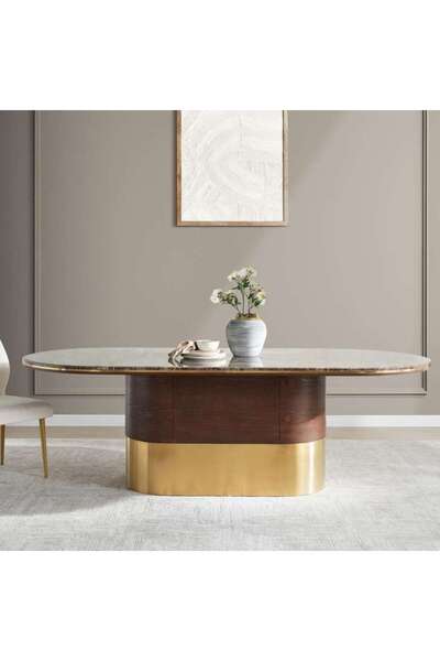 PAN HOME CASAVELLE 8-SEATER DINING TABLE - WALNUT