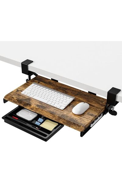 GENERAL ETHU Small Keyboard Tray Under Desk Extendable Keyboard and Mouse Tra...