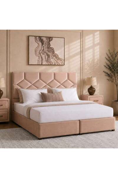 PAN HOME KYROS KING BED 180X200 CM - GOLD
