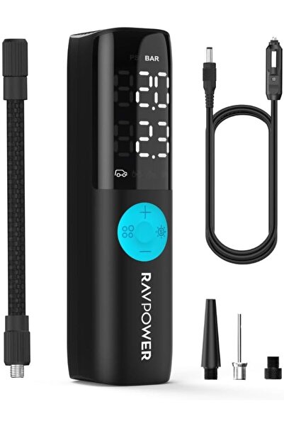 RavPower Basic Portable Smart Electric Air Pump without Battery, Black