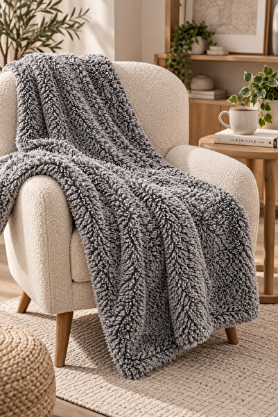 Rebeka Home Collection Nature - Pătură TV cu dungi din pluș Welsoft 100x175cm